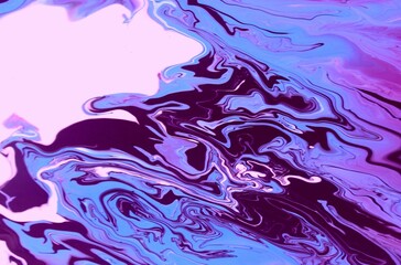 White-purple-lilac marble background. The lines and waves of paint create an interesting structure. Background for web design, fabric, design, notebook cover.