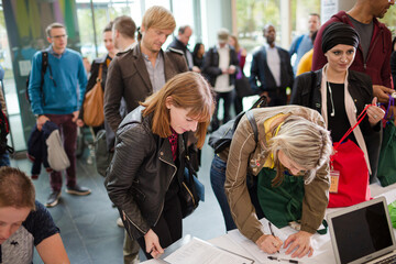 Peoplesigning up for conference
