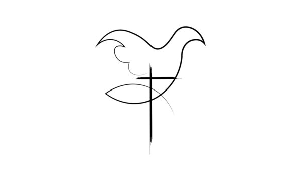 Christian isolated vector Illustration. Religion themed background. Design for Christianity, Church, Charity, prayer and care