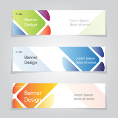 Naklejka premium Colorful Vector Ad Banner Template Promotion Tools Business Web Background