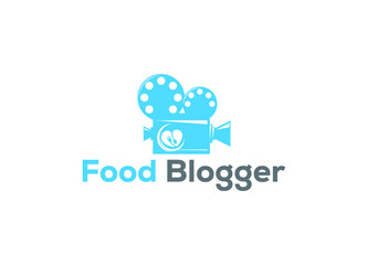 Food Blogger Logo or Icon Design Vector Image Template