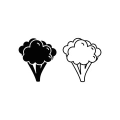 Broccoli cabbage icon. Outline broccoli cabbage
