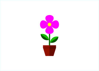 Simple Flower Logo or Icon Design Vector Image Template