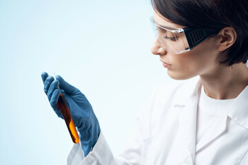 Naklejka premium female scientist laboratory research Science and technology analysis