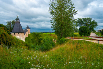 The city of Pechora. The surroundings of the Holy Dormition Pskov-Pechersk Monastery.