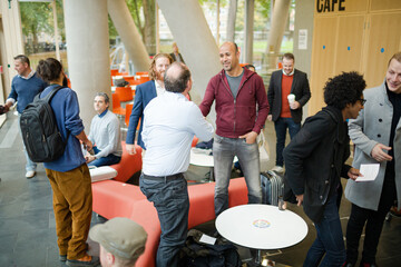 Obraz premium People waiting during conference break