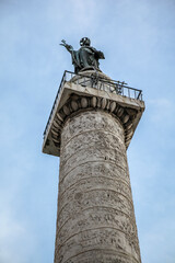 Fototapeta na wymiar Trojan Forum, Trojan column. Autumn. Rome, Italy