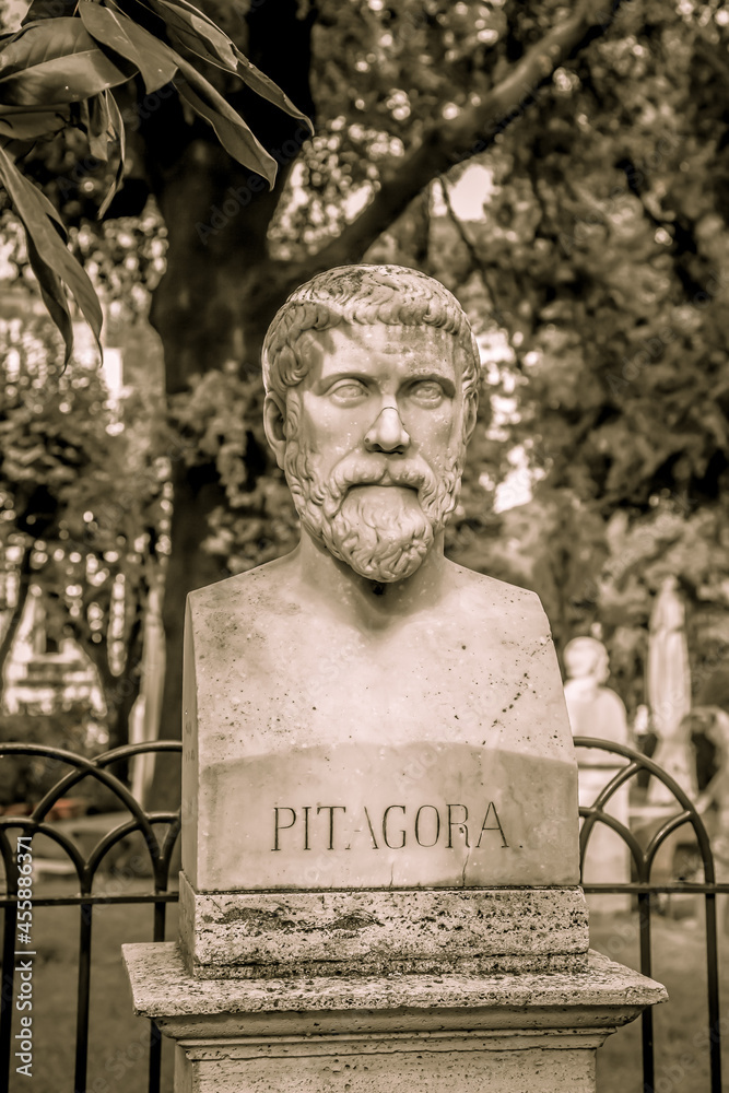 Canvas Prints A bust of Pythagoras in the Borghese Garden in Rome.