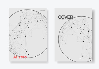 Brochure template layout. Vector cover design for annual report and magazine and flyer in A4 with connected dots and lines. Creative design