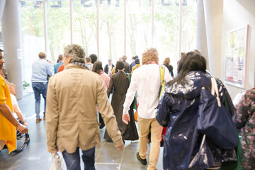 People talking during conference break