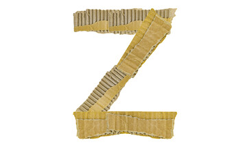 The letter Z is made of cardboard