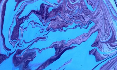 Purple-blue marble background. The lines and waves of paint create an interesting structure. Background for web design, fabric, design, notebook cover.