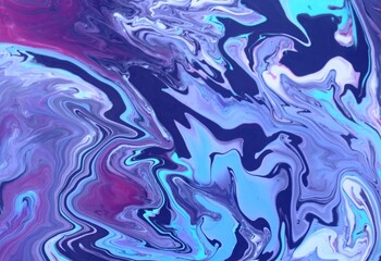 Purple-blue marble background. The lines and waves of paint create an interesting structure. Background for web design, fabric, design, notebook cover.