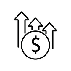 Growth Icon, Linear Sign Isolated On A White Background