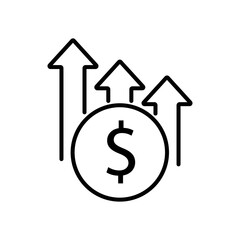 Growth Icon, Linear Sign Isolated On A White Background