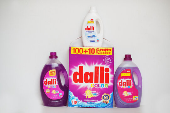 Kyiv, Ukraine - September,9 2021: Dalli washing powders and detergents.