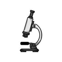 Microscope scientist hand drawn icon illustration isolated