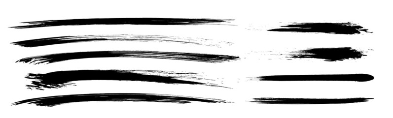 筆のライン。筆のストローク。墨の落書き。インクで描いた線。かすれたテクスチャ―の線。