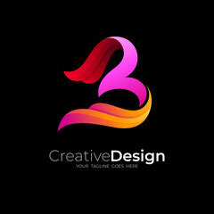 B logo template, abstract letter B logo template