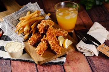 ボリューム満点の クリスピーチキン セット ポテト ジュース