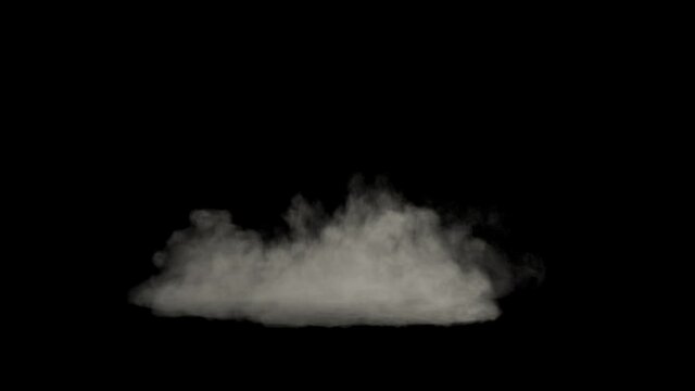 Realistic white smoke rushing towards the camera and dissipating, puff of dust,