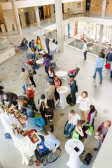 People talking during conference break