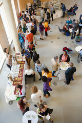 People talking during conference break