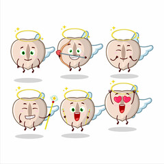 Slice hazelnut cartoon designs as a cute angel character
