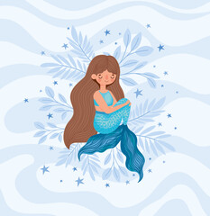 beautiful blue mermaid