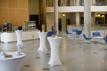 People talking during conference break