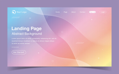 Modern landing page with abstract background