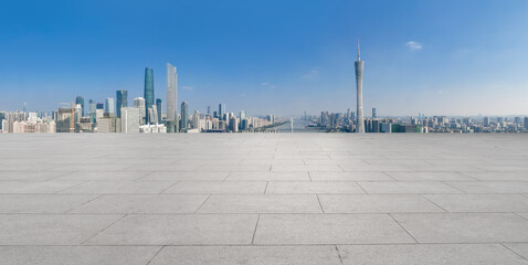 Road ground and urban architectural landscape