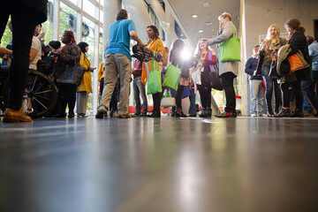 People talking during conference break