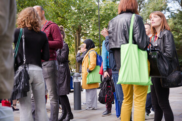 People talking during conference break
