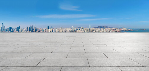 Road ground and urban architectural landscape