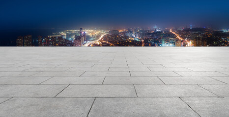 Road ground and urban architectural landscape