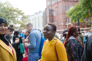 People talking during conference break
