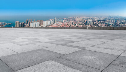 Road ground and urban architectural landscape