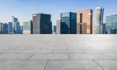 Road ground and urban architectural landscape