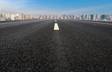 Road ground and urban architectural landscape