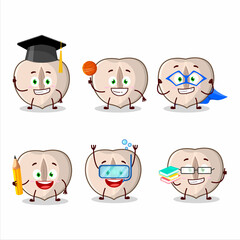 School student of slice hazelnut cartoon character with various expressions