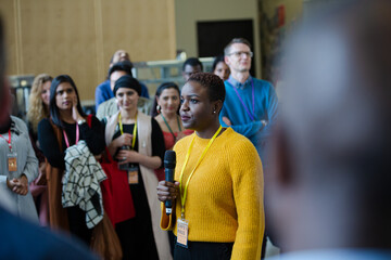 Female speaker talking to audience