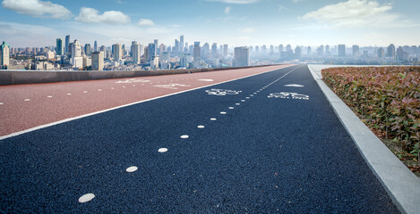 Road ground and urban architectural landscape