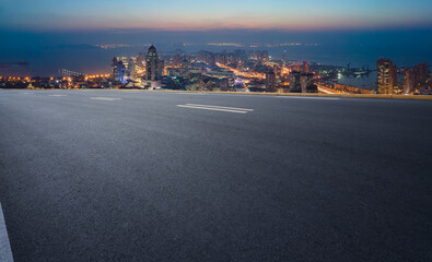 Road ground and urban architectural landscape