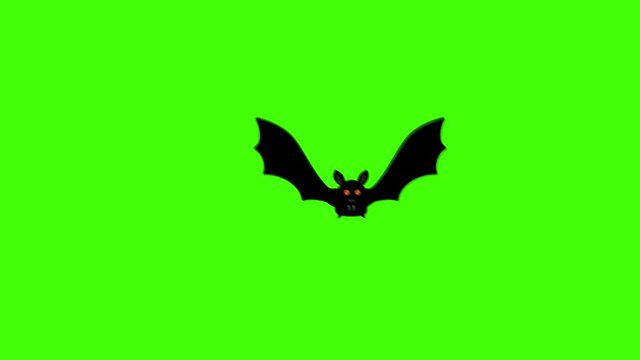 Bat bird flying, graphic source chroma key, halloween element
