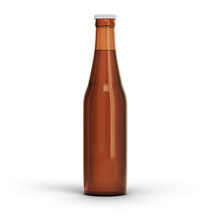 beer bottle without label isolated on white background