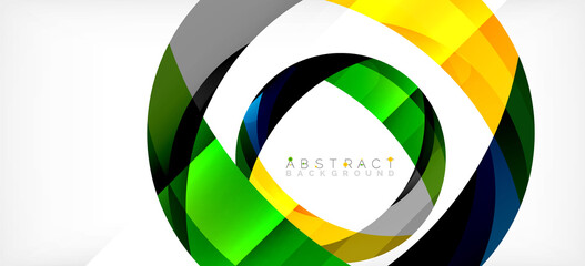 Obraz premium Color circle shapes, minimal geometric background. Trendy dynamic composition. Vector Illustration For Wallpaper, Banner, Background, Landing Page