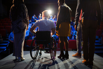 Speakers on stage