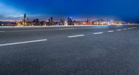 Road ground and urban architectural landscape