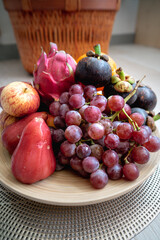 Fresh fruits. Assorted colourful tropical fruits. clean and healthy eating